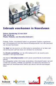 Aanplakbiljet infoavond inbraakpreventie 22 mei 2014
