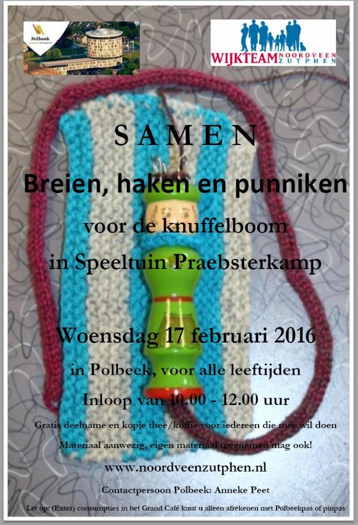 Flyer Samen breien haken en punniken in Polbeek 17022016