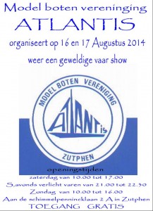 Flyer Vaarweekend MBV Altlantis 16 en 17 aug 2014