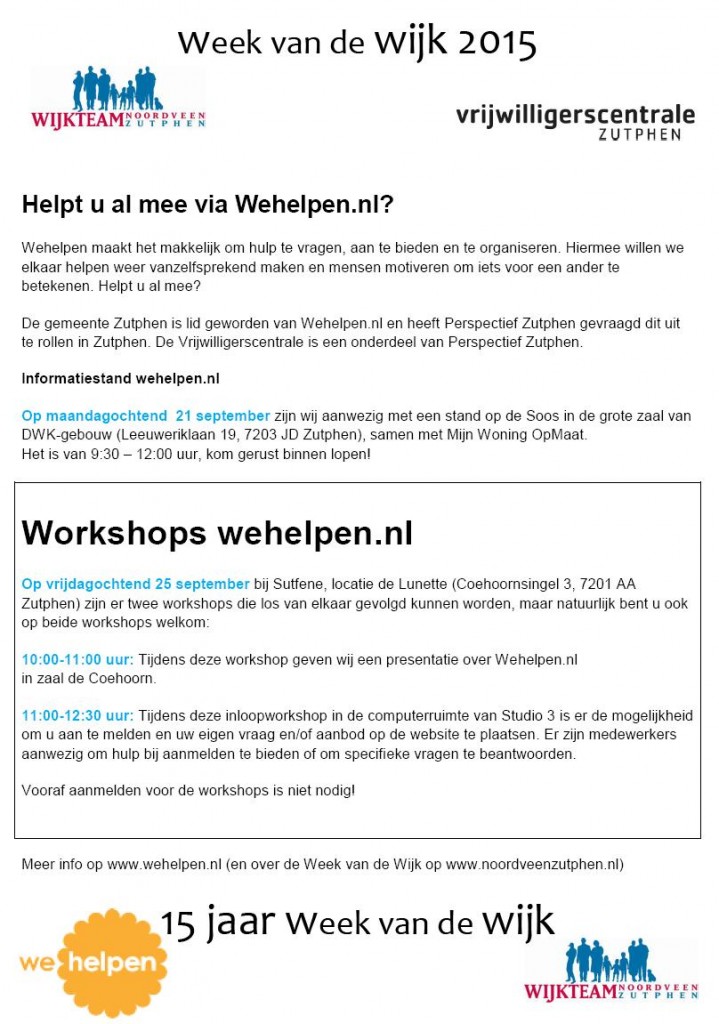 Flyer WeHelpen WvdW2015