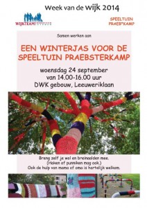 Flyer kindermiddag winterjas speeltuin Praebsterkamp WvdW 24 sept 2014