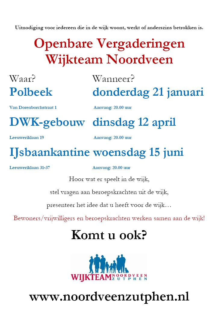 Flyer vergaderingen Wijkteam Noordveen jan apr juni 2016