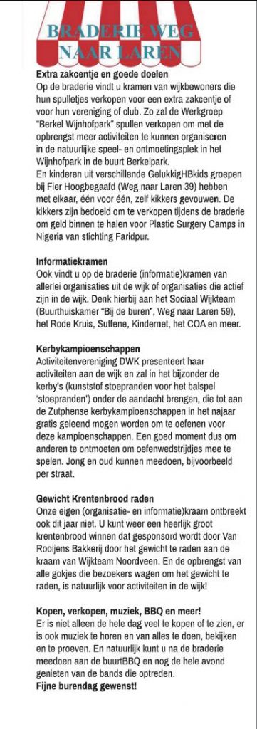 Info over braderie WvdW 24092016